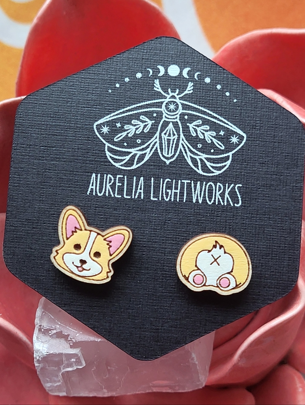 Corgi Sploot Stud Earrings